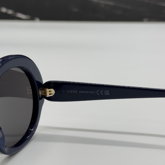 NEW LOEWE ROUND SUNGLASSES LW40135I 90A BLUE GREY LOEWE WOMEN EYEWEAR - Picture 9 of 10